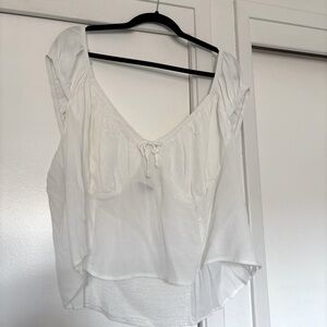 Off Shoulder Ruffle Crop
